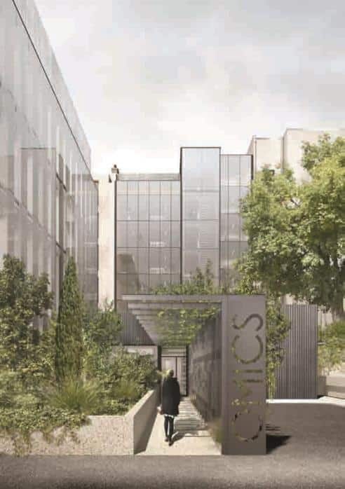 Le projet a consisté à créer un ensemble homogène et cohérent à partir de deux bâtiments préexistants. Cette nouvelle enveloppe de verre marque la transparence et l’ouverture des bâtiments. ©daarchitectes
