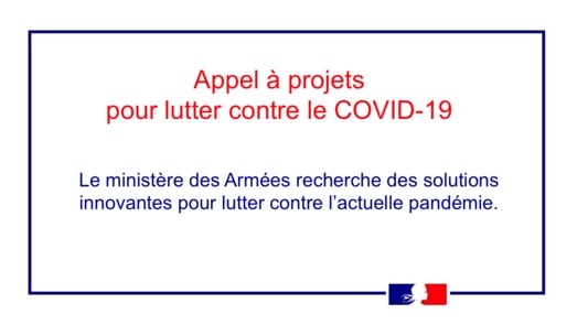 #COVID19 - L’Agence de l’Innovation de Défense (AID) lance un appel aux solutions innovantes