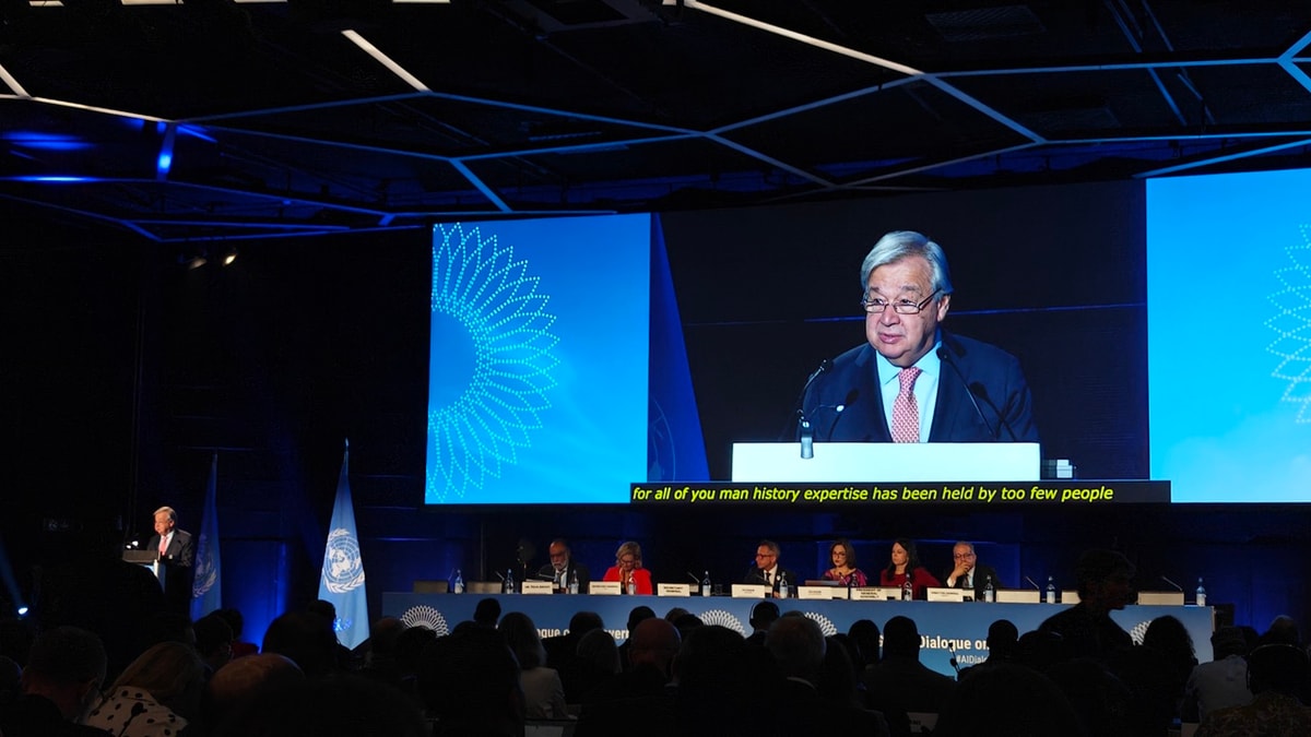 Le secrétaire général de l'ONU, António Guterres, à Genève en juillet 2026