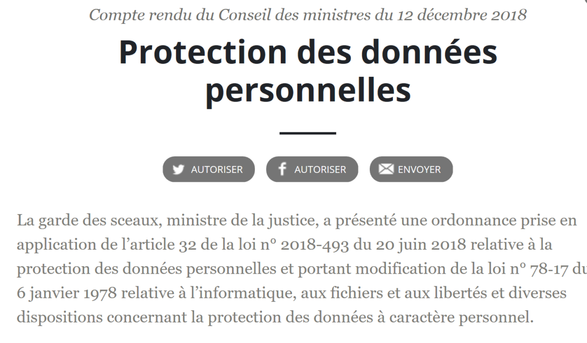 a protection des données personnelles