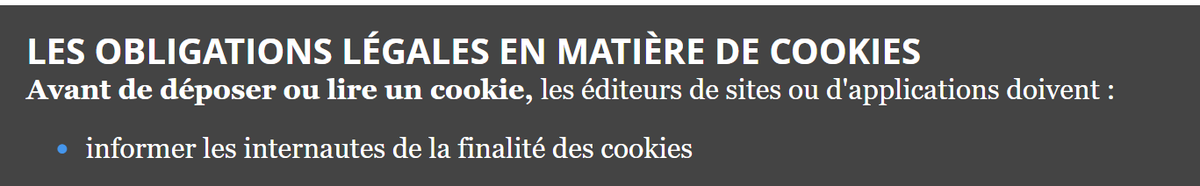 obligations cookies