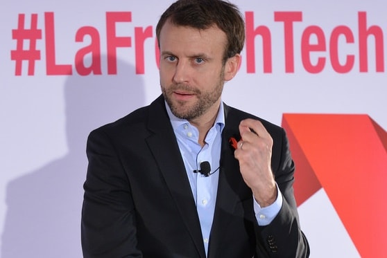 Emmanuel Macron, alors ministre de l’Economie et du Numérique, au CES 2016 à Las Vegas
