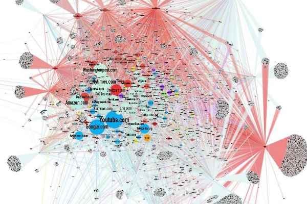 Le professeur à l'université de Columbia Jonathan Albnright a utilisé des outils de data visualisation pour montrer comment se diffusent les fakes news. Il a analysé plus de 80 000 hyperliens propagés pendant les élections américaines de 2016 par 117 sites internet complotistes.