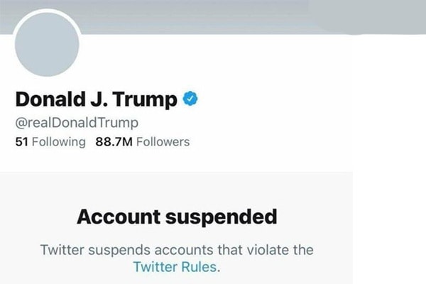 fermeture d’un grand nombre de comptes virtuels sur lesquels s’exprimait Donald Trump