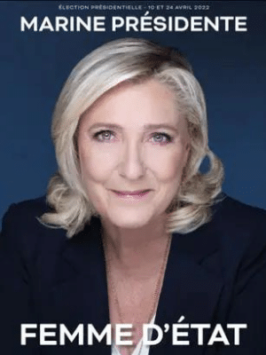 L'affiche de campagne de Marine Le Pen