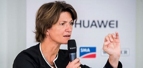 Isabelle Kocher, directrice générale d’Engie, ici lors du Solar Power Europe 2017. « L’énergie décarbonée et le numérique sont les deux poumons d’Engie pour le futur ».