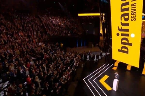 Emmanuel Macron lors de son allocution au BIG 2022 ce jeudi 6 octobre.