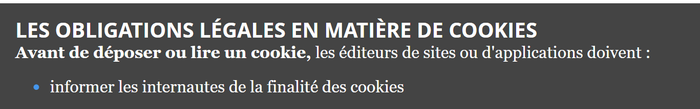 obligations cookies