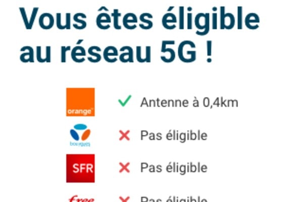 En passant le test 5G, gratuit et indépendant, vous saurez si une antenne 5G a été installée près de chez vous. Vous pourrez localiser, sur une carte interactive, les antennes présentes pour chaque opérateur.