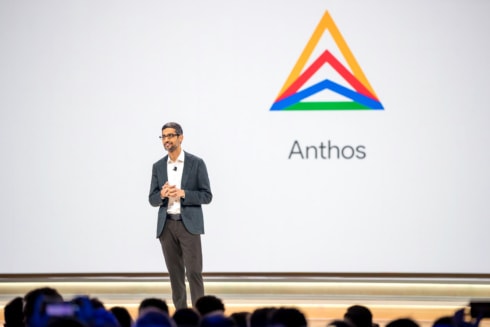 Sundar Pichai annonce le lancement d'Anthos / © Google Cloud