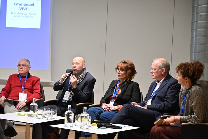 TABLE RONDE 1:  Comment les organisations publiques concilient-elles protection cyber et réalité budgétaire ? Elise BRIGAND, Directrice des usages numériques du Syndicat Mixte Eure Normandie Numérique, Patrice GARCIA, Consultant expert Management Si et Cyber en santé, Sinaa THABET Conseillère économie, recherche, innovation et numérique de l'Association des Régions de France, Vincent THIÉBAUT Député du Bas-Rhin et Vice-Président de l'ANPP, Emmanuel VIVÉ Président du réseau national Déclic